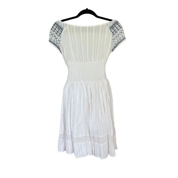 Artka Women's White Tie Waist Short Sleeve Summer Mini Dress Size S - Picture 6 of 8
